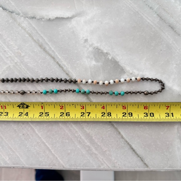 multi colored beaded neckla 30" - Picture 3 of 3